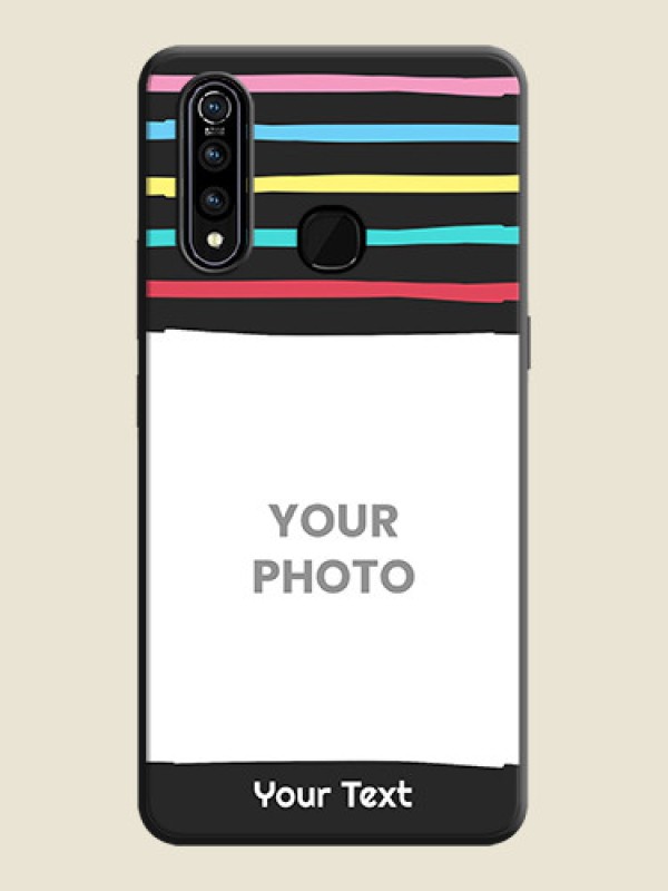 Custom Multicolor Lines with Image on Space Black Personalized Soft Matte Phone Covers - Vivo Z1 Pro - alternate view