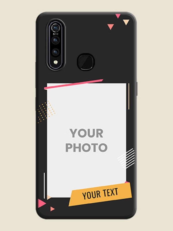 Custom Photo Frame with Triangle Small Dots - Photo on Space Black Soft Matte Back Cover - Vivo Z1 Pro - alternate view