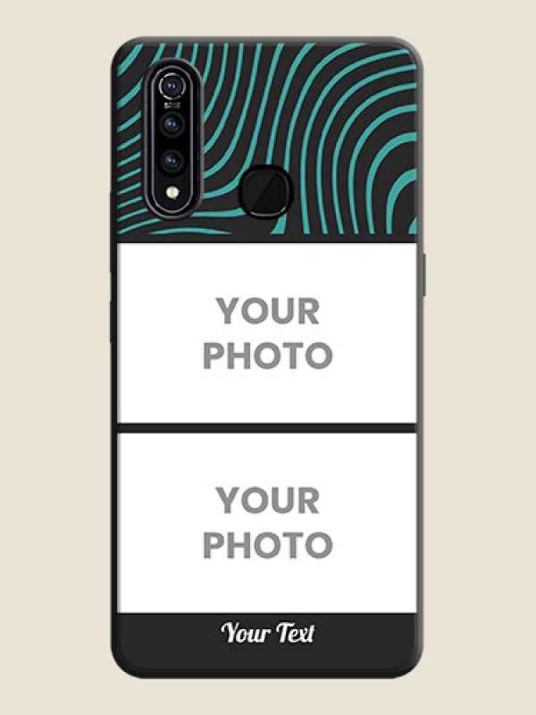 Custom Wave Pattern with 2 Image Holder on Space Black Personalized Soft Matte Phone Covers - Vivo Z1 Pro - alternate view