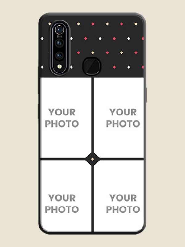 Custom Multicolor Dotted Pattern with 4 Image Holder on Space Black Custom Soft Matte Phone Cases - Vivo Z1 Pro - alternate view