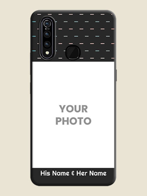 Custom Line Pattern Design with Text on Space Black Custom Soft Matte Phone Back Cover - Vivo Z1 Pro - alternate view