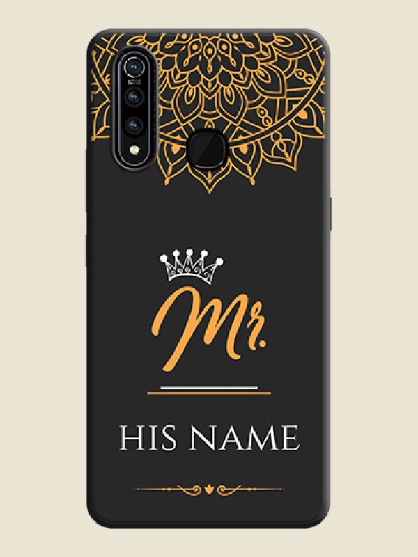 Custom Mr Name with Floral Design  on Personalised Space Black Soft Matte Cases - Vivo Z1 Pro - alternate view