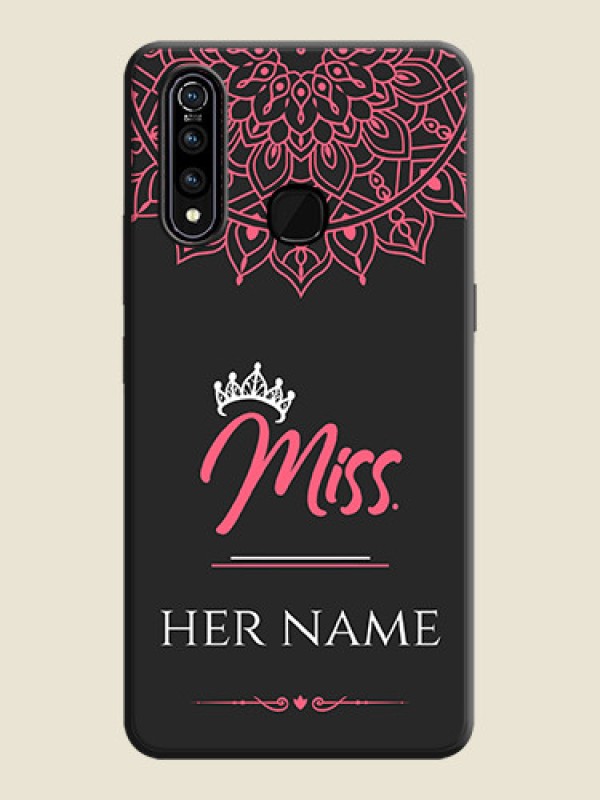 Custom Mrs Name with Floral Design on Space Black Personalized Soft Matte Phone Covers - Vivo Z1 Pro - alternate view