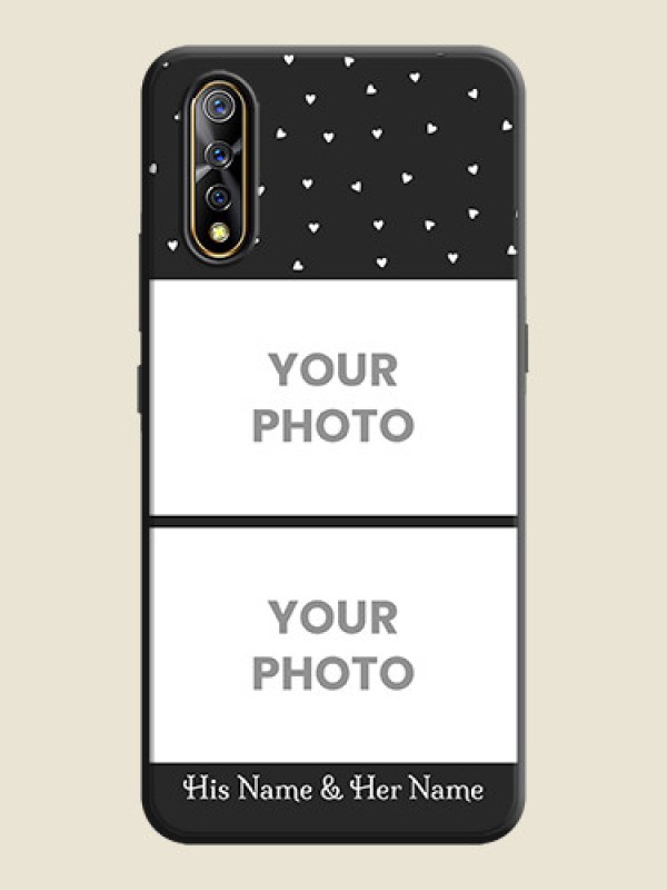Custom Miniature Love Symbols with Name on Space Black Custom Soft Matte Back Cover - Vivo Z1X - alternate view