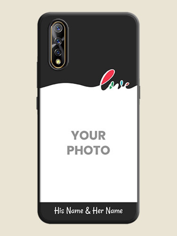 Custom Fall in Love Pattern with Picture - Photo on Space Black Soft Matte Mobile Case - Vivo Z1X - alternate view