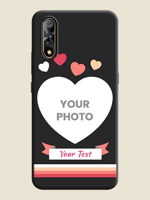 Custom Love Shaped Photo with Colorful Stripes on Personalised Space Black Soft Matte Cases - Vivo Z1X - alternate view