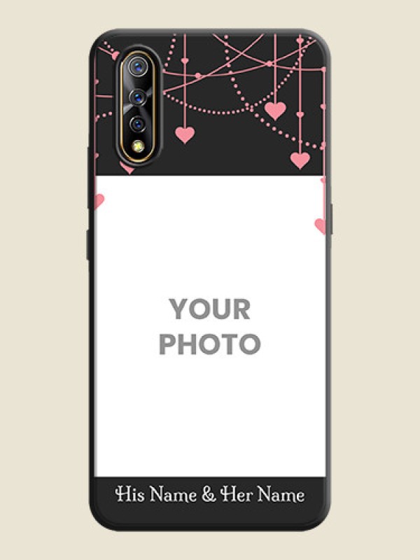 Custom Pink Love Hangings with Text on Space Black Custom Soft Matte Back Cover - Vivo Z1X - alternate view