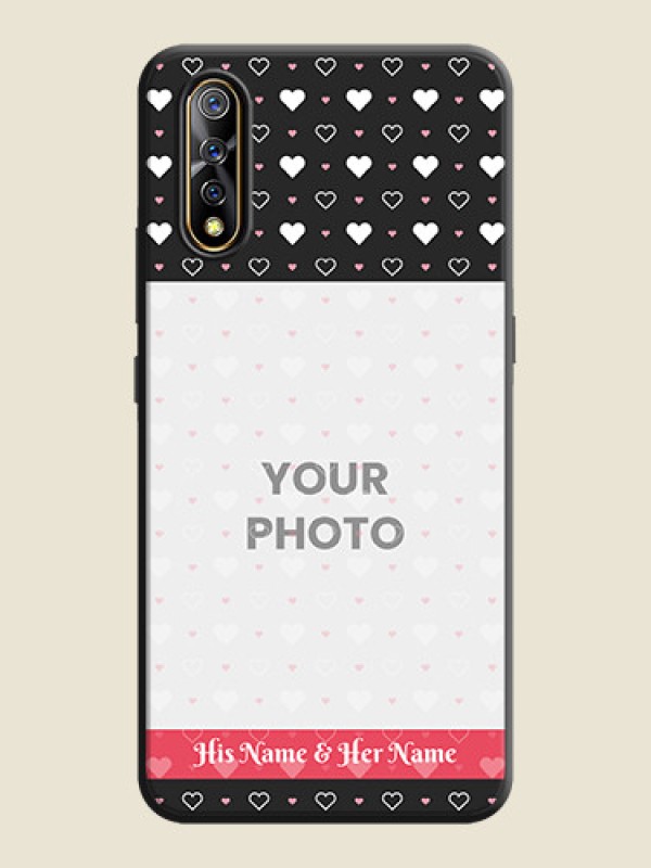 Custom White Color Love Symbols with Text Design - Photo on Space Black Soft Matte Phone Cover - Vivo Z1X - alternate view