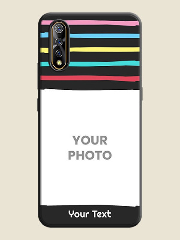 Custom Multicolor Lines with Image on Space Black Personalized Soft Matte Phone Covers - Vivo Z1X - alternate view