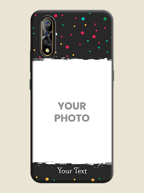 Custom Multicolor Dotted Pattern with Text on Space Black Custom Soft Matte Phone Back Cover - Vivo Z1X - alternate view