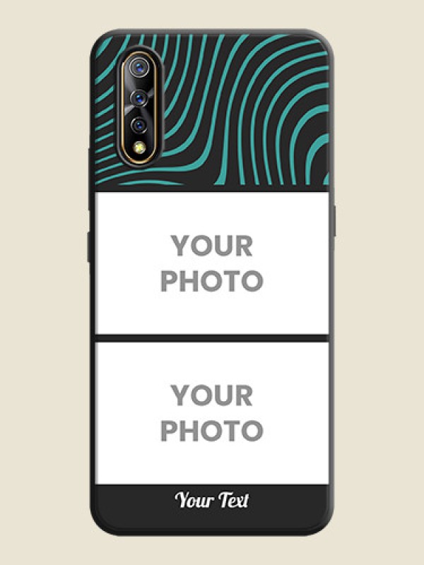 Custom Wave Pattern with 2 Image Holder on Space Black Personalized Soft Matte Phone Covers - Vivo Z1X - alternate view