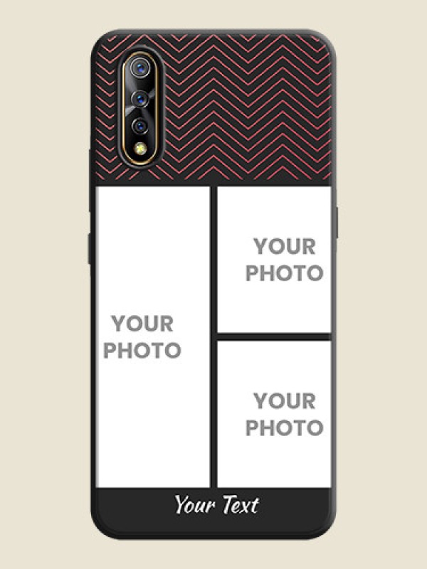 Custom Wave Pattern with 3 Image Holder on Space Black Custom Soft Matte Back Cover - Vivo Z1X - alternate view