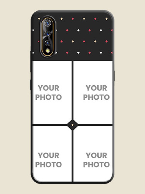 Custom Multicolor Dotted Pattern with 4 Image Holder on Space Black Custom Soft Matte Phone Cases - Vivo Z1X - alternate view