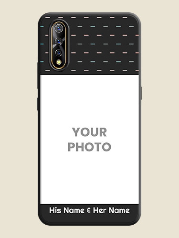 Custom Line Pattern Design with Text on Space Black Custom Soft Matte Phone Back Cover - Vivo Z1X - alternate view