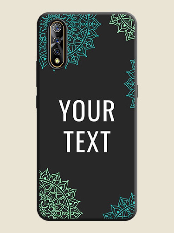 Custom Your Name with Floral Design on Space Black Custom Soft Matte Back Cover - Vivo Z1X - alternate view