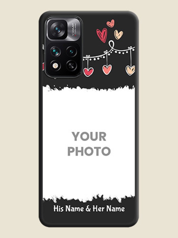 Custom Pink Love Hangings with Name on Space Black Custom Soft Matte Phone Cases - Xiaomi 11I 5G - alternate view