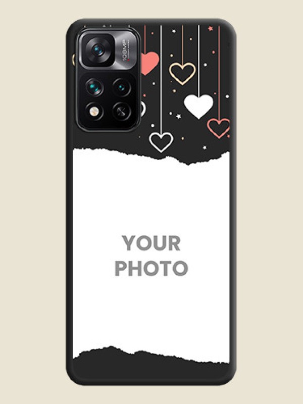 Custom Love Hangings with Splash Wave Picture on Space Black Custom Soft Matte Phone Back Cover - Xiaomi 11I 5G - alternate view