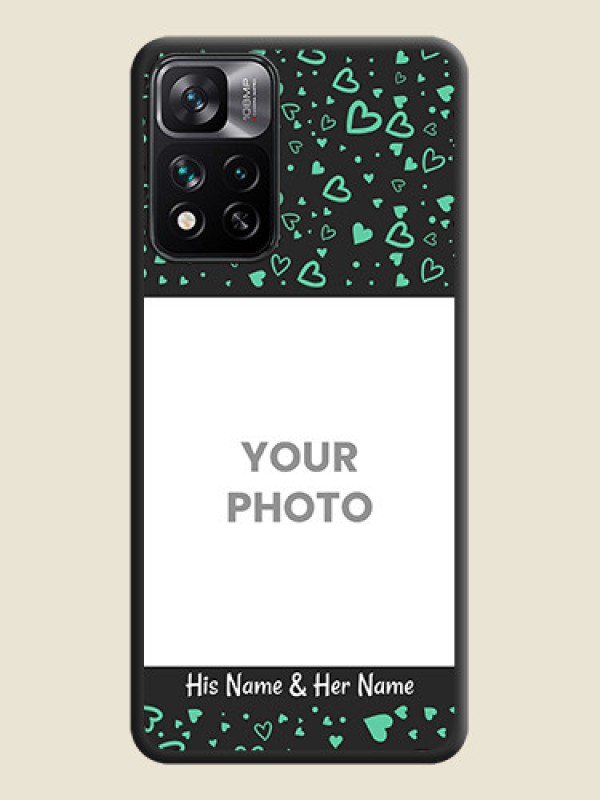 Custom Sea Green Indefinite Love Pattern on Photo on Space Black Soft Matte Mobile Cover - Xiaomi 11I 5G - alternate view