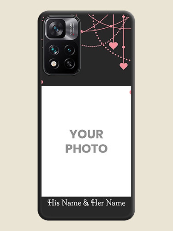 Custom Pink Love Hangings with Text on Space Black Custom Soft Matte Back Cover - Xiaomi 11I 5G - alternate view