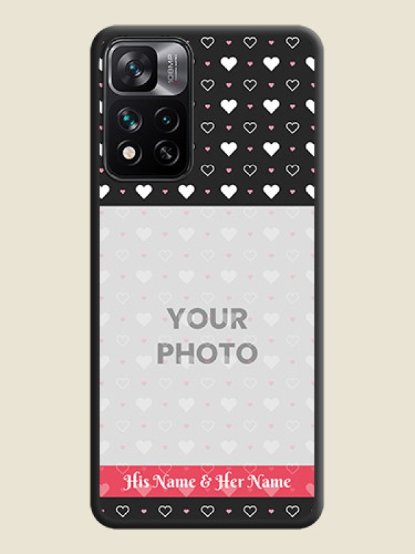 Custom White Color Love Symbols with Text Design on Photo on Space Black Soft Matte Phone Cover - Xiaomi 11I 5G - alternate view
