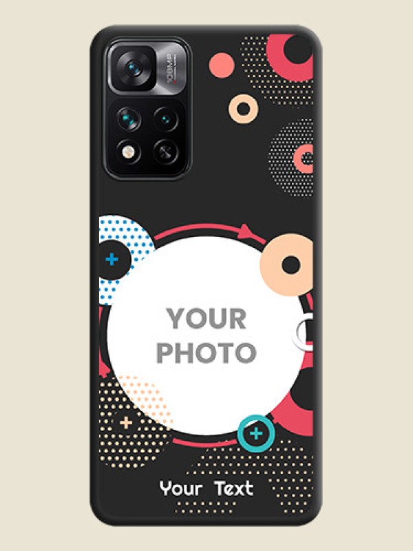 Custom Multicoloured Round Image on Personalised Space Black Soft Matte Cases - Xiaomi 11I 5G - alternate view