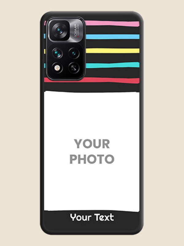 Custom Multicolor Lines with Image on Space Black Personalized Soft Matte Phone Covers - Xiaomi 11I 5G - alternate view