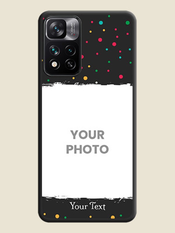 Custom Multicolor Dotted Pattern with Text on Space Black Custom Soft Matte Phone Back Cover - Xiaomi 11I 5G - alternate view