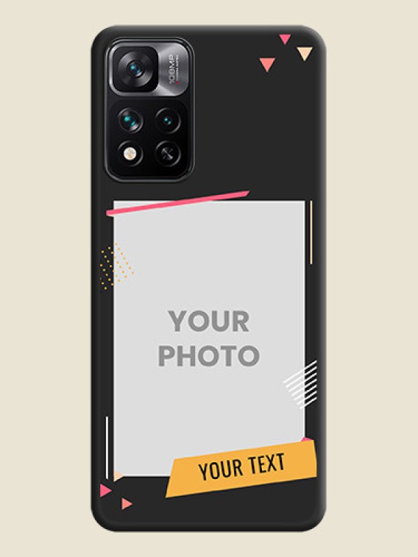 Custom Photo Frame with Triangle Small Dots on Photo on Space Black Soft Matte Back Cover - Xiaomi 11I 5G - alternate view