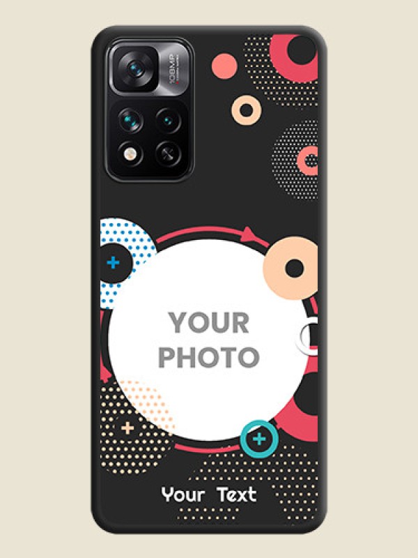 Custom Multicoloured Round Image on Personalised Space Black Soft Matte Cases - Xiaomi 11i Hypercharge 5G - alternate view