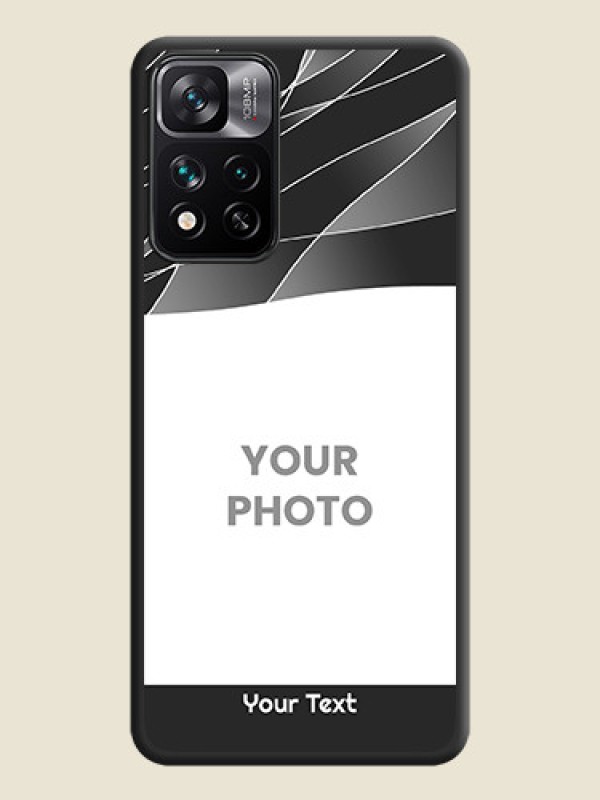 Custom Mixed Wave Lines on Photo on Space Black Soft Matte Mobile Cover - Xiaomi 11i Hypercharge 5G - alternate view