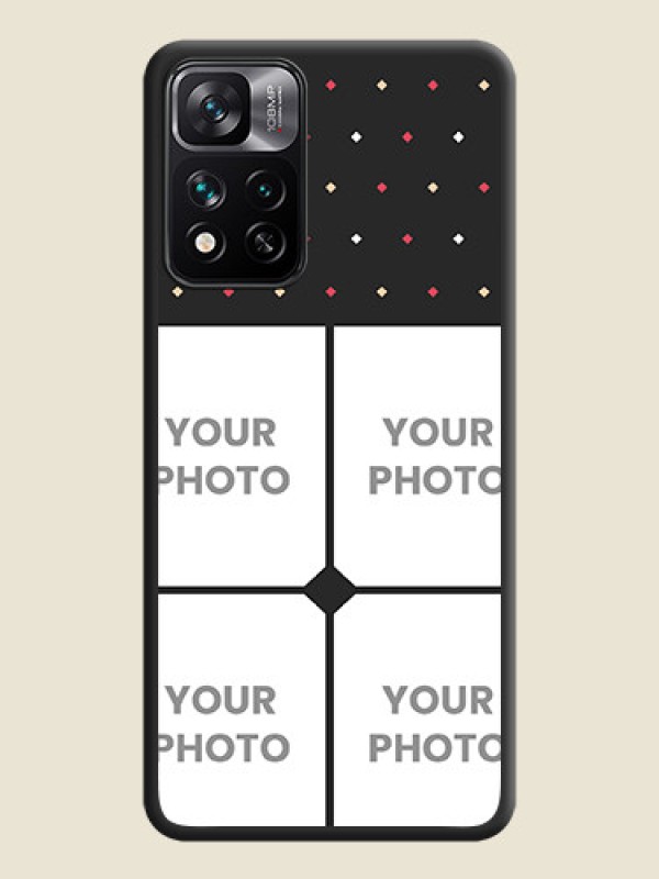 Custom Multicolor Dotted Pattern with 4 Image Holder on Space Black Custom Soft Matte Phone Cases - Xiaomi 11i Hypercharge 5G - alternate view