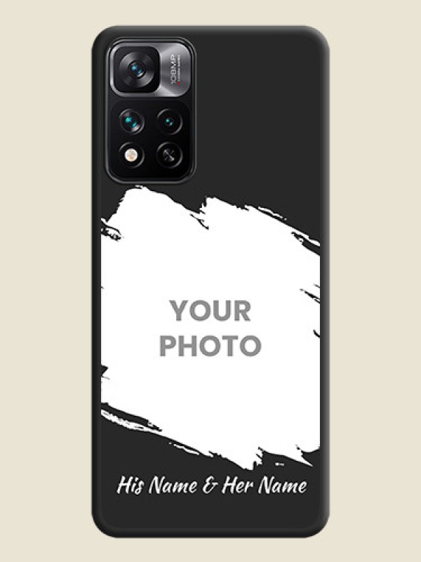 Custom Grunge Brush Strokes on Photo on Space Black Soft Matte Back Cover - Xiaomi 11i Hypercharge 5G - alternate view
