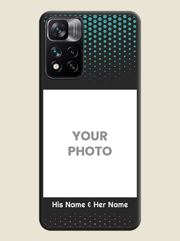 Custom Faded Dots with Grunge Photo Frame and Text on Space Black Custom Soft Matte Phone Cases - Xiaomi 11i Hypercharge 5G - alternate view