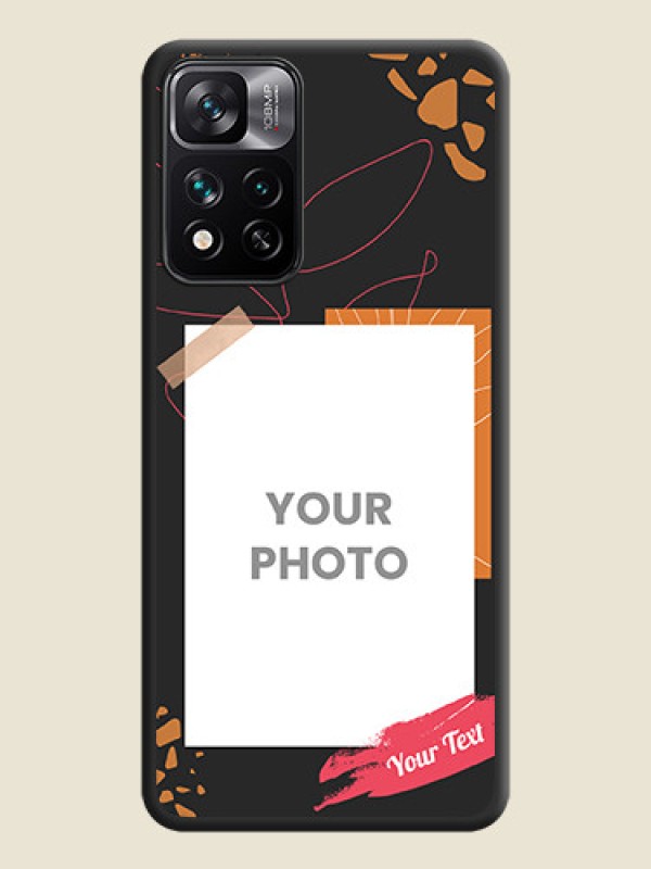 Custom Orange Photo Frame on Space Black Custom Soft Matte Phone Back Cover - Xiaomi 11i Hypercharge 5G - alternate view