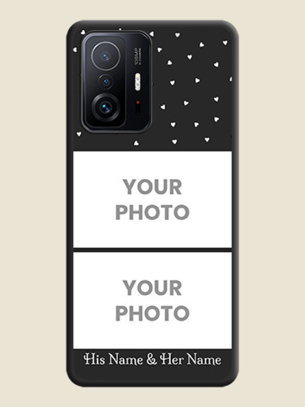 Custom Miniature Love Symbols with Name on Space Black Custom Soft Matte Back Cover - Xiaomi 11T Pro 5G - alternate view