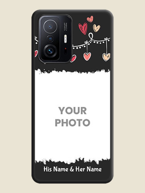 Custom Pink Love Hangings with Name on Space Black Custom Soft Matte Phone Cases - Xiaomi 11T Pro 5G - alternate view