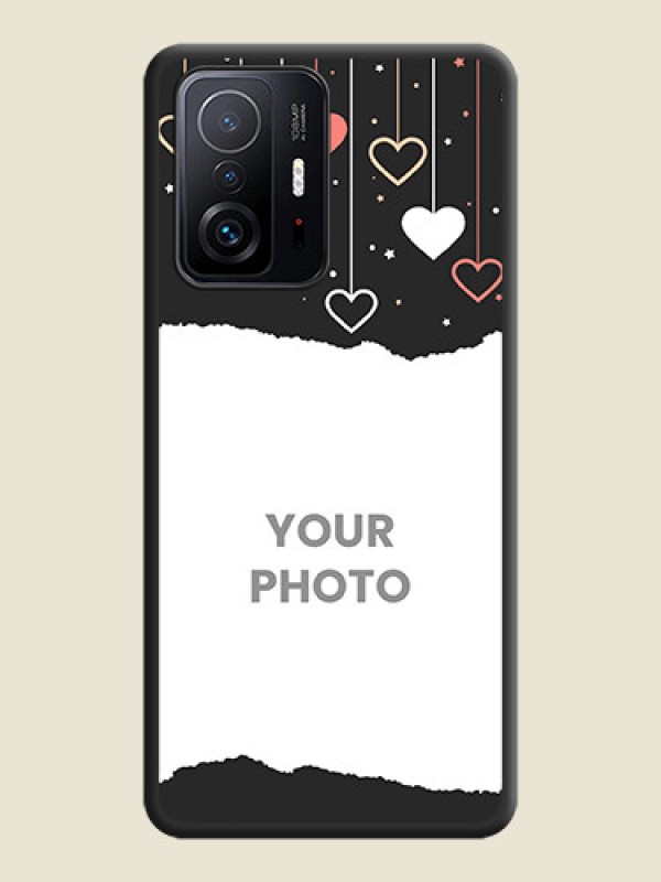 Custom Love Hangings with Splash Wave Picture on Space Black Custom Soft Matte Phone Back Cover - Xiaomi 11T Pro 5G - alternate view