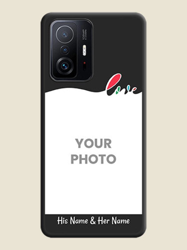 Custom Fall in Love Pattern with Picture on Photo on Space Black Soft Matte Mobile Case - Xiaomi 11T Pro 5G - alternate view
