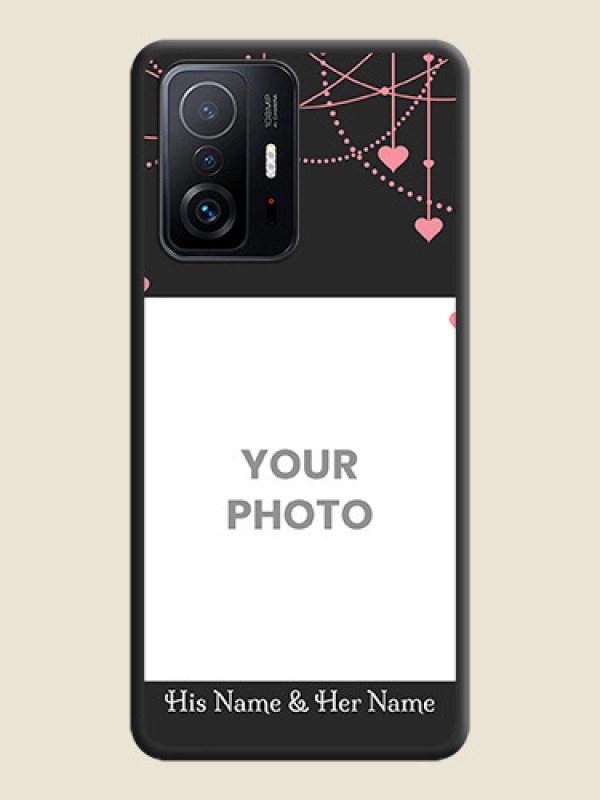 Custom Pink Love Hangings with Text on Space Black Custom Soft Matte Back Cover - Xiaomi 11T Pro 5G - alternate view