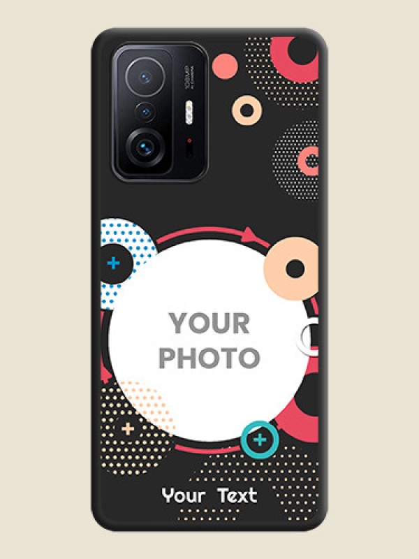 Custom Multicoloured Round Image on Personalised Space Black Soft Matte Cases - Xiaomi 11T Pro 5G - alternate view