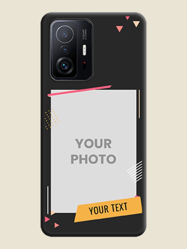 Custom Photo Frame with Triangle Small Dots on Photo on Space Black Soft Matte Back Cover - Xiaomi 11T Pro 5G - alternate view