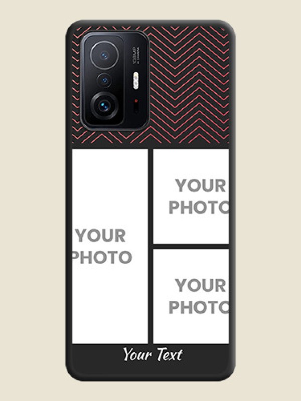 Custom Wave Pattern with 3 Image Holder on Space Black Custom Soft Matte Back Cover - Xiaomi 11T Pro 5G - alternate view