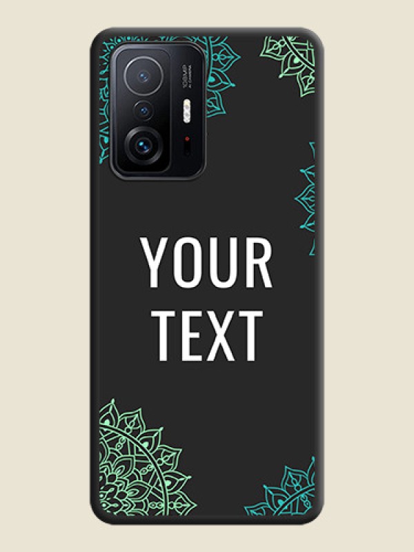 Custom Your Name with Floral Design on Space Black Custom Soft Matte Back Cover - Xiaomi 11T Pro 5G - alternate view