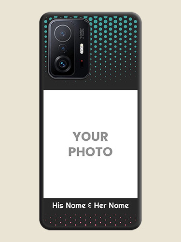 Custom Faded Dots with Grunge Photo Frame and Text on Space Black Custom Soft Matte Phone Cases - Xiaomi 11T Pro 5G - alternate view