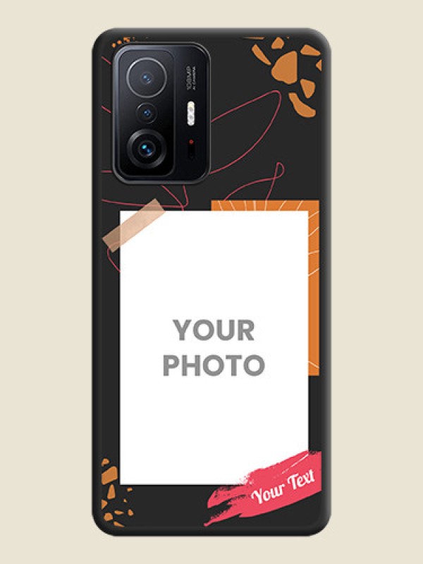 Custom Orange Photo Frame on Space Black Custom Soft Matte Phone Back Cover - Xiaomi 11T Pro 5G - alternate view