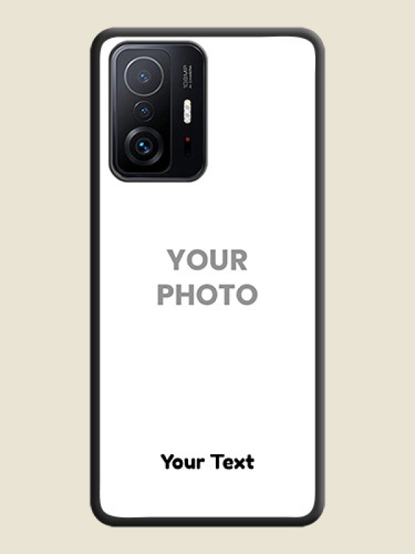 Custom Full Single Pic Upload With Text On Space Black Personalized Soft Matte Phone Covers -Xiaomi 11T Pro 5G - alternate view