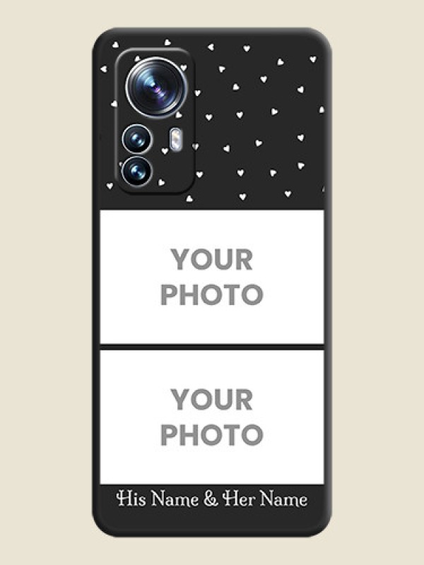 Custom Miniature Love Symbols with Name on Space Black Custom Soft Matte Back Cover - Xiaomi 12 Pro 5G - alternate view