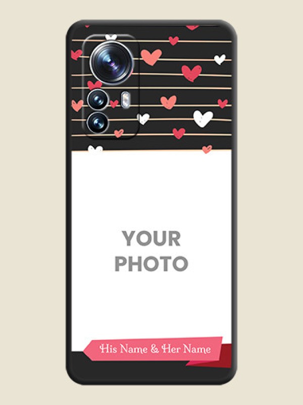 Custom Love Pattern with Name on Pink Ribbon  on Photo on Space Black Soft Matte Back Cover - Xiaomi 12 Pro 5G - alternate view