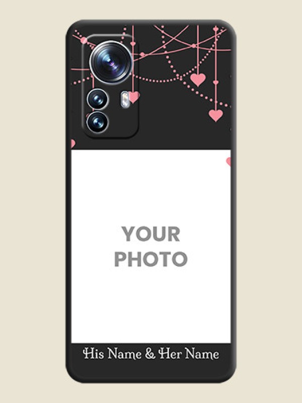 Custom Pink Love Hangings with Text on Space Black Custom Soft Matte Back Cover - Xiaomi 12 Pro 5G - alternate view