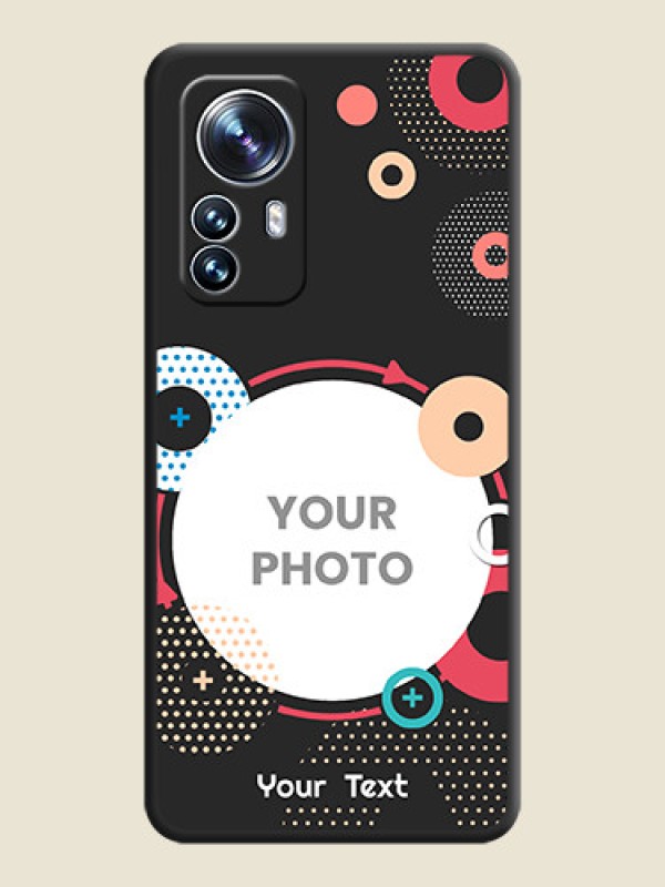 Custom Multicoloured Round Image on Personalised Space Black Soft Matte Cases - Xiaomi 12 Pro 5G - alternate view
